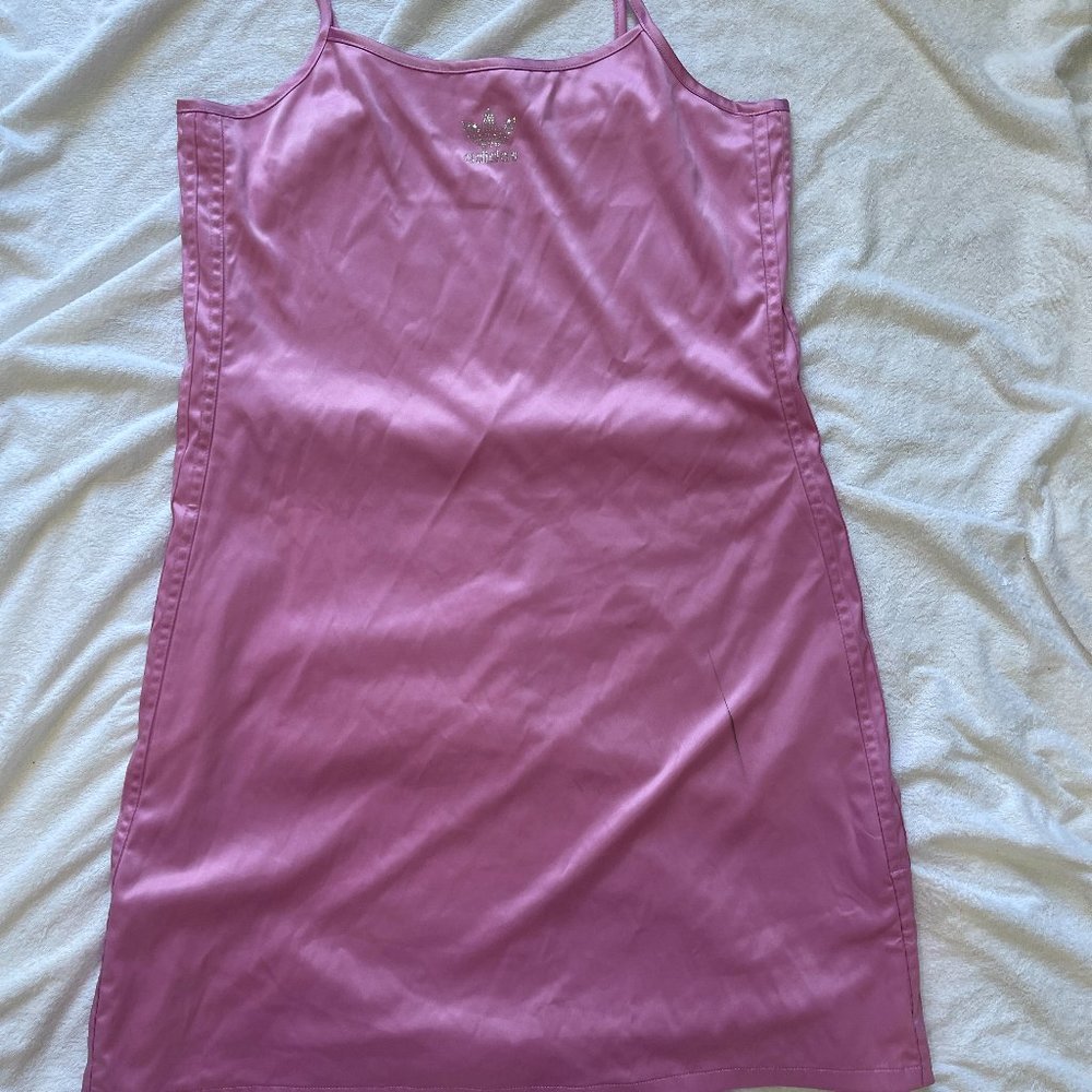 Sporty Chic: Stay Comfortable and Stylish in the Pink Adidas Satin Athleisure Dr